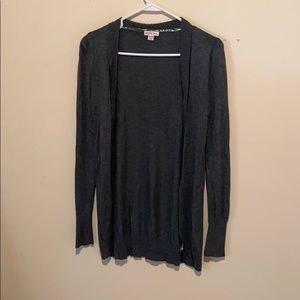 Soft Charcoal Gray Open Front Cardigan Lightweight Layering Capsule XS